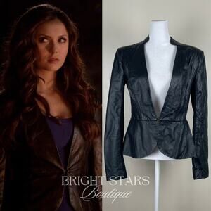 Rare Leather Jacket Blazer ASO The Vampire Diaires Katherine Pierce Peplum Y2K
